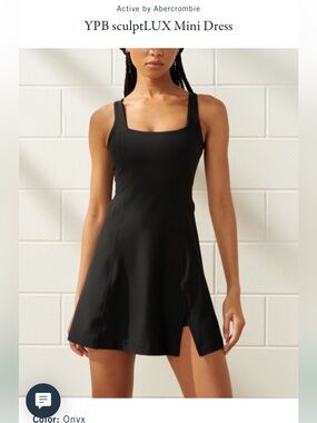 Abercrombie & Fitch Black Square-Neck A-Line Dress